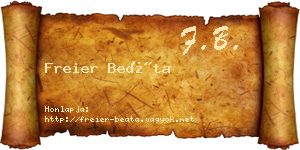 Freier Beáta névjegykártya